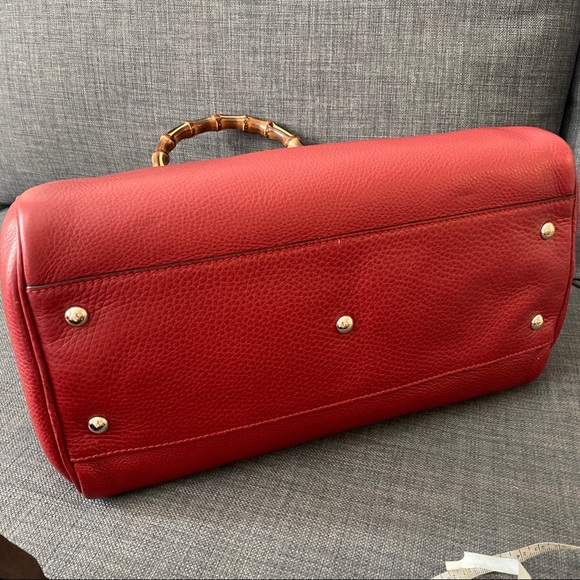 Gucci satchel handbag NWT bamboo Boston Bag leather - Picture 7 of 9